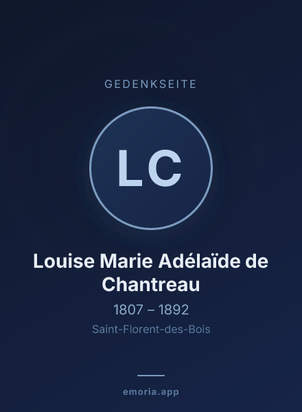 Gedenkportrait von Louise Marie Adélaïde de Chantreau