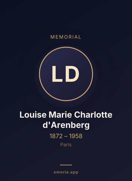 Memorial portrait of Louise Marie Charlotte d'Arenberg
