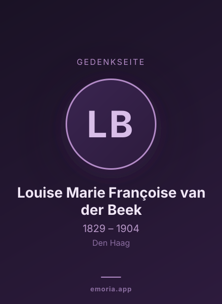 Gedenkportrait von Louise Marie Françoise van der Beek