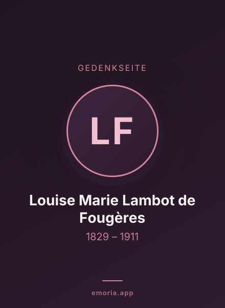 Gedenkportrait von Louise Marie Lambot de Fougères