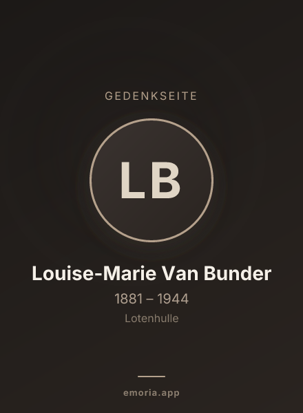 Gedenkportrait von Louise-Marie Van Bunder