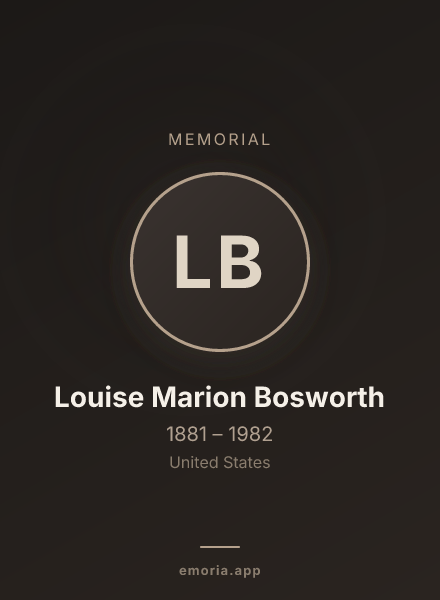 Memorial portrait of Louise Marion Bosworth