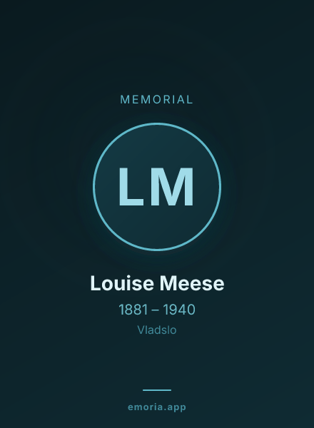 Memorial portrait of Louise Meese