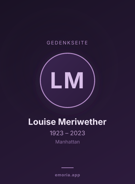 Gedenkportrait von Louise Meriwether