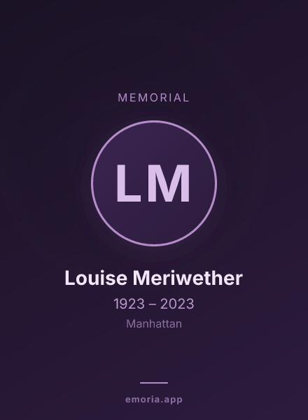 Memorial portrait of Louise Meriwether