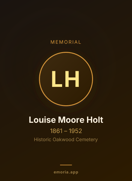 Memorial portrait of Louise Moore Holt