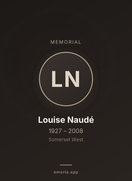 Memorial portrait of Louise Naudé