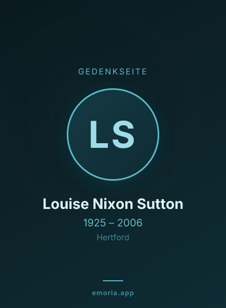 Gedenkportrait von Louise Nixon Sutton