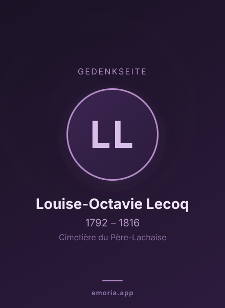 Gedenkportrait von Louise-Octavie Lecoq
