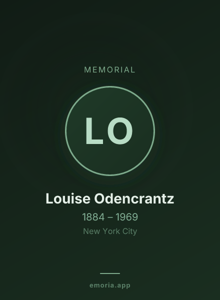 Memorial portrait of Louise Odencrantz