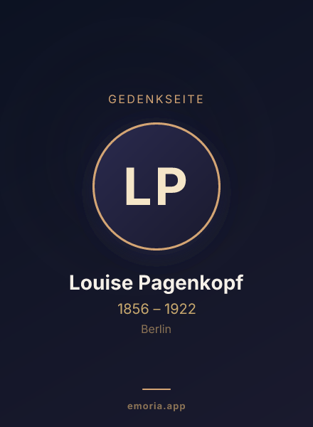 Gedenkportrait von Louise Pagenkopf