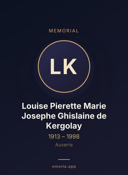 Memorial portrait of Louise Pierette Marie Josephe Ghislaine de Kergolay