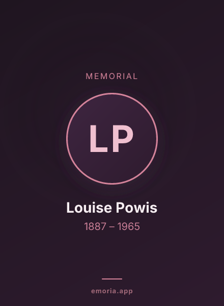 Memorial portrait of Louise Powis