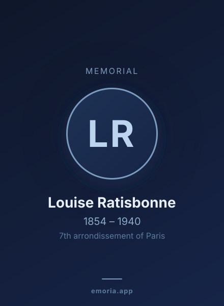 Memorial portrait of Louise Ratisbonne