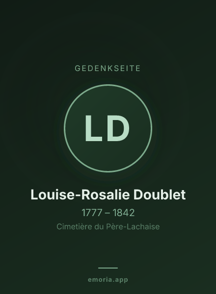 Gedenkportrait von Louise-Rosalie Doublet