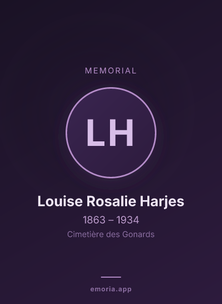 Memorial portrait of Louise Rosalie Harjes