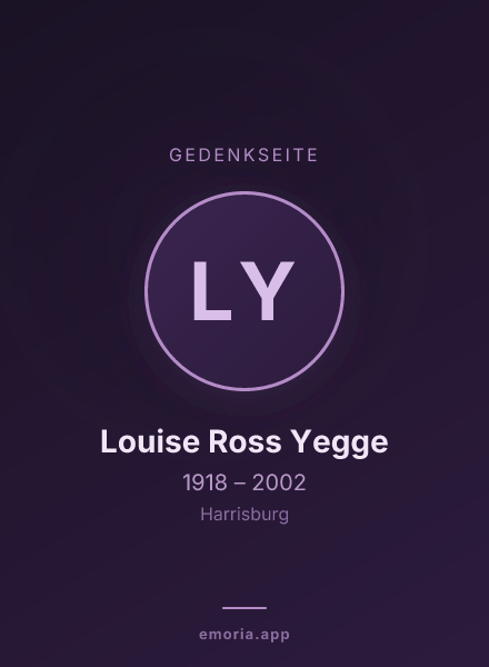 Gedenkportrait von Louise Ross Yegge