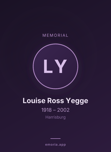 Memorial portrait of Louise Ross Yegge