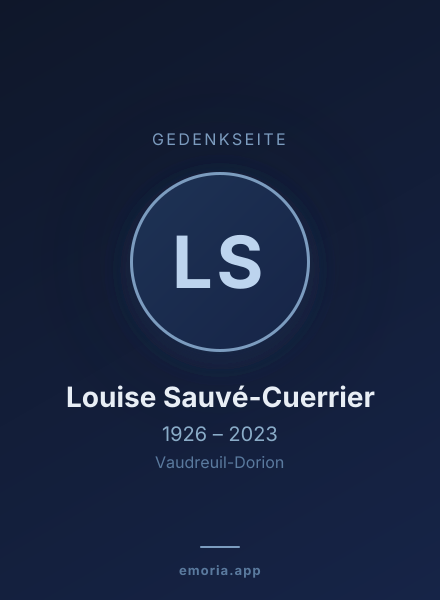 Gedenkportrait von Louise Sauvé-Cuerrier