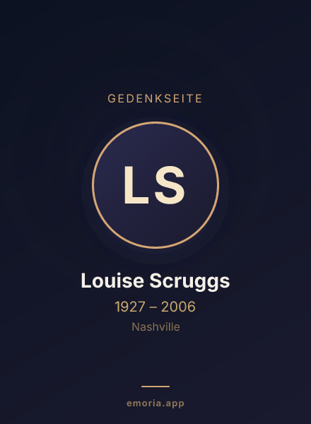 Gedenkportrait von Louise Scruggs