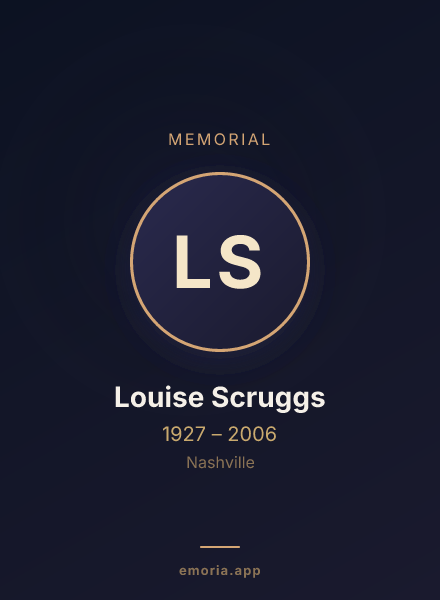 Memorial portrait of Louise Scruggs