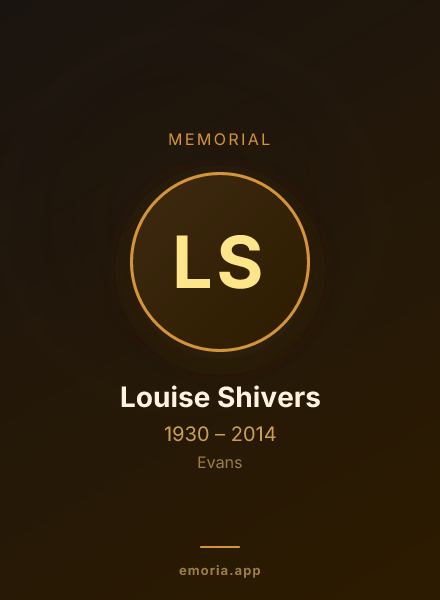 Memorial portrait of Louise Shivers