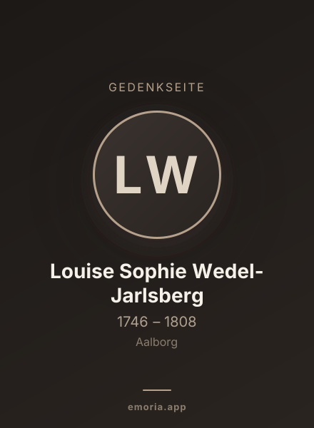 Gedenkportrait von Louise Sophie Wedel-Jarlsberg