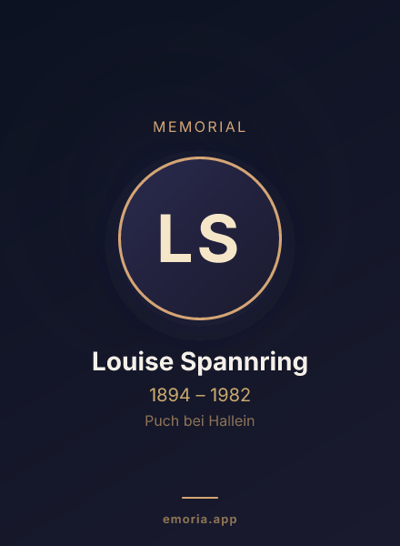 Memorial portrait of Louise Spannring