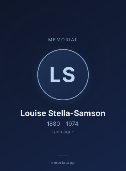 Memorial portrait of Louise Stella-Samson