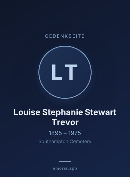 Gedenkportrait von Louise Stephanie Stewart Trevor