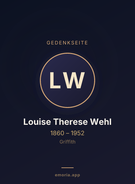 Gedenkportrait von Louise Therese Wehl