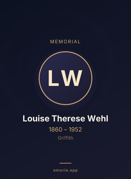 Memorial portrait of Louise Therese Wehl
