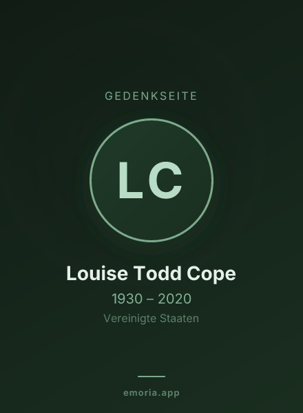 Gedenkportrait von Louise Todd Cope