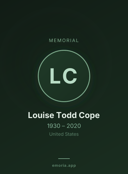 Memorial portrait of Louise Todd Cope