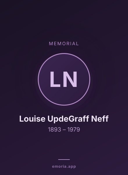 Memorial portrait of Louise UpdeGraff Neff