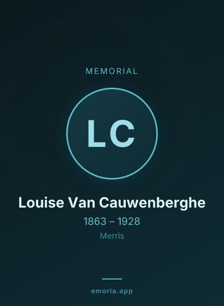 Memorial portrait of Louise Van Cauwenberghe