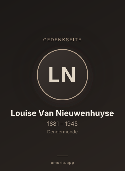 Gedenkportrait von Louise Van Nieuwenhuyse