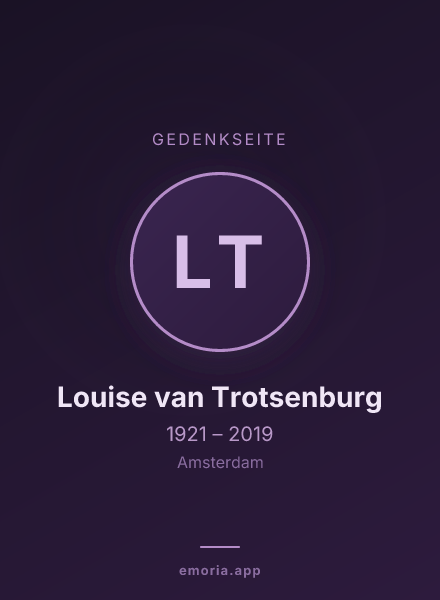 Gedenkportrait von Louise van Trotsenburg