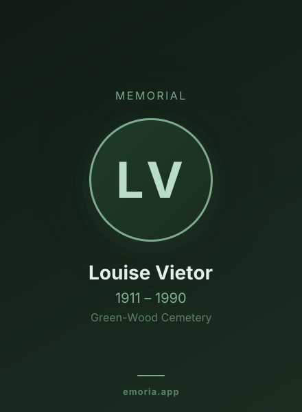 Memorial portrait of Louise Vietor