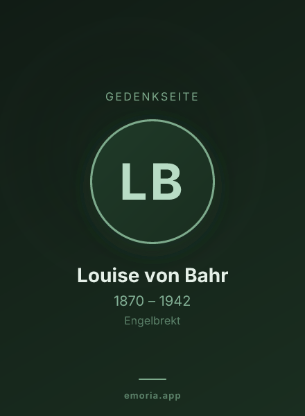 Gedenkportrait von Louise von Bahr
