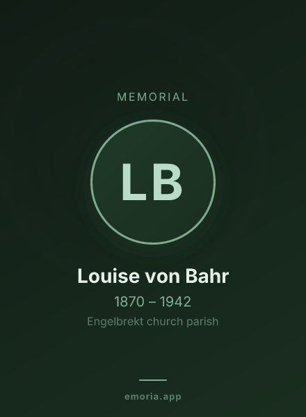 Memorial portrait of Louise von Bahr