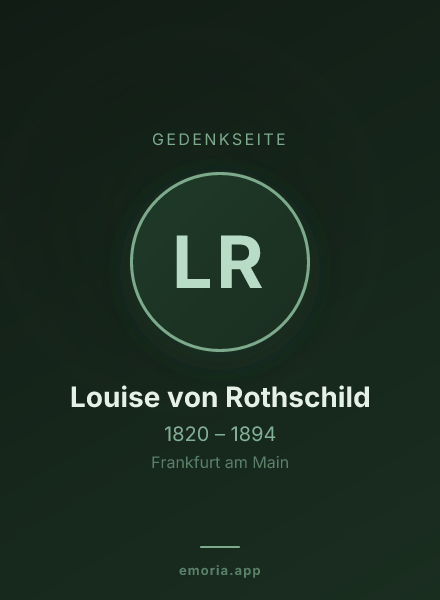 Gedenkportrait von Louise von Rothschild