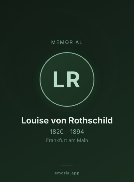 Memorial portrait of Louise von Rothschild