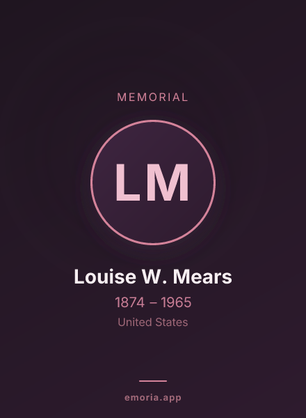 Memorial portrait of Louise W. Mears