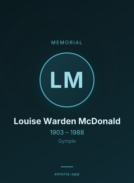 Memorial portrait of Louise Warden McDonald