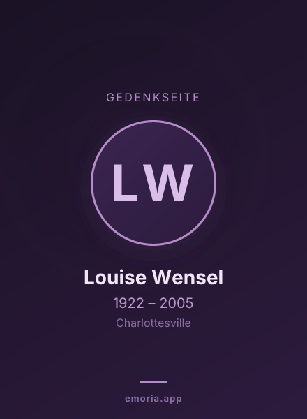 Gedenkportrait von Louise Wensel