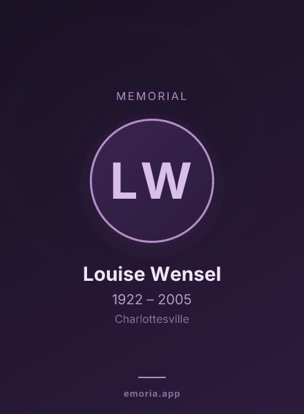 Memorial portrait of Louise Wensel