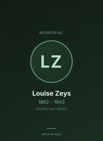 Memorial portrait of Louise Zeys