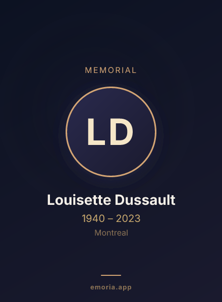 Memorial portrait of Louisette Dussault