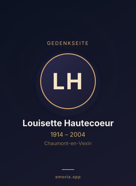 Gedenkportrait von Louisette Hautecoeur